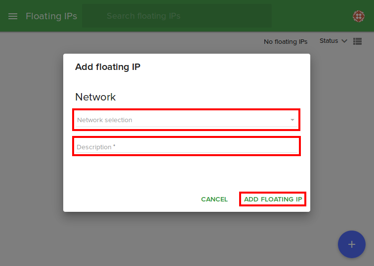 End-user / Cloud / Floating IPs — Fleio 2025.11 documentation