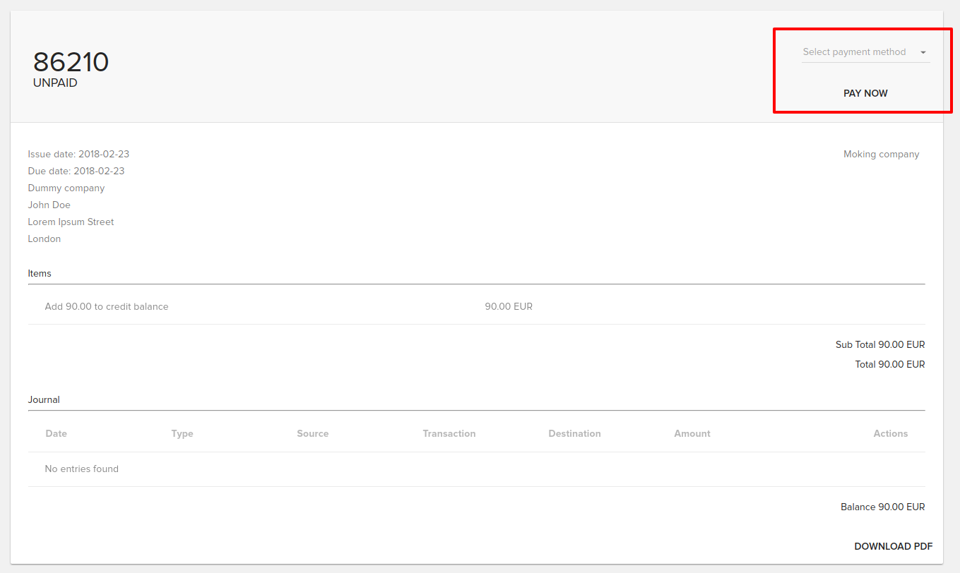 End-user / Billing / Invoicing — Fleio 2025.11 documentation