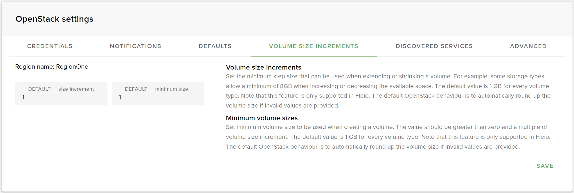 Staff / Settings / OpenStack — Fleio 2025.11 documentation