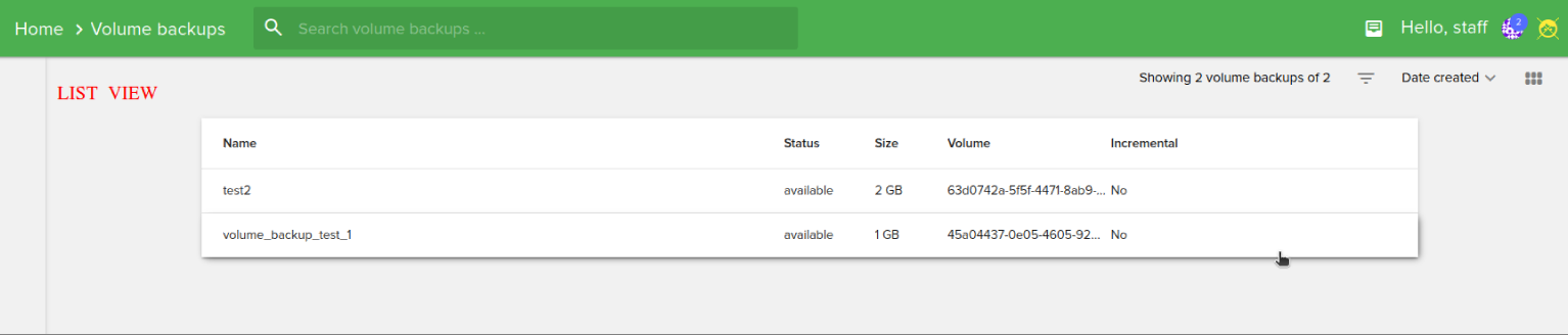 End-user / Cloud / Volume backups — Fleio 2025.12 documentation