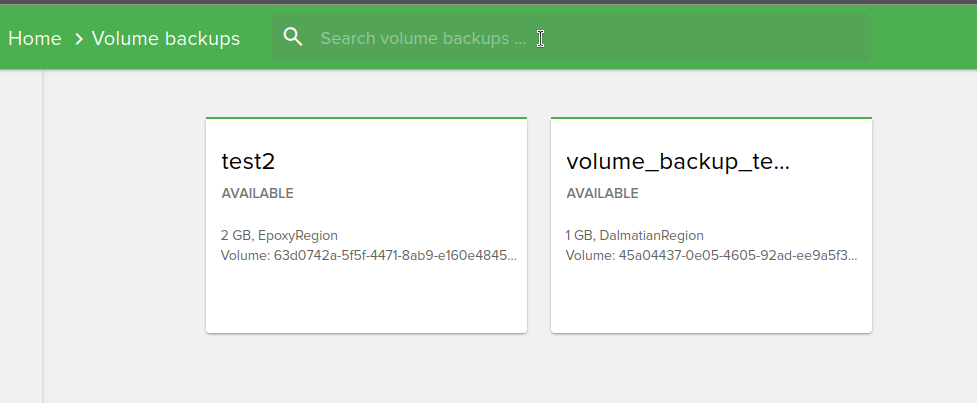 End-user / Cloud / Volume backups — Fleio 2026.01 documentation