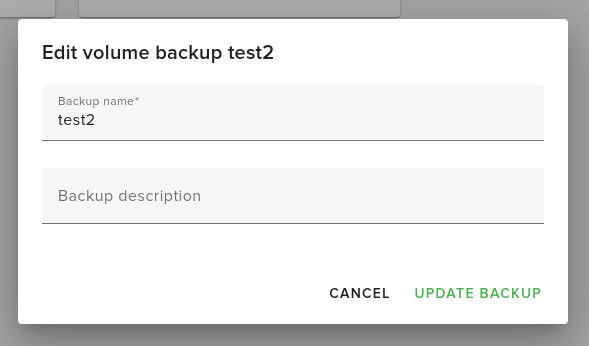 End-user / Cloud / Volume backups — Fleio 2026.02 documentation