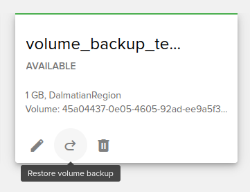 End-user / Cloud / Volume backups — Fleio 2026.02 documentation