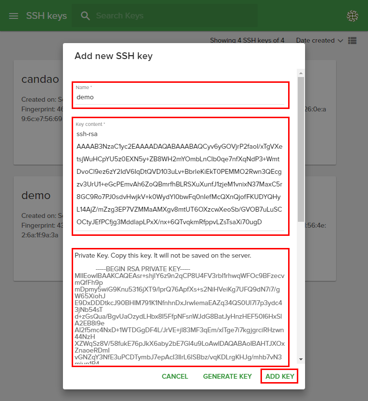 End-user / Cloud / SSH Keys — Fleio 2026.02 documentation