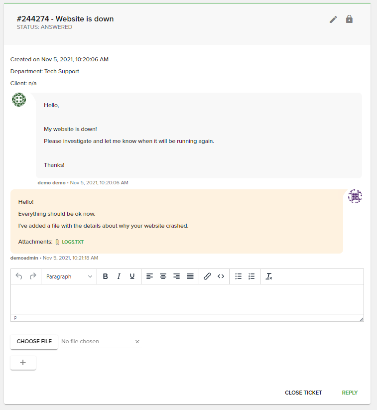 Support ticket system — Fleio 2026.02 documentation